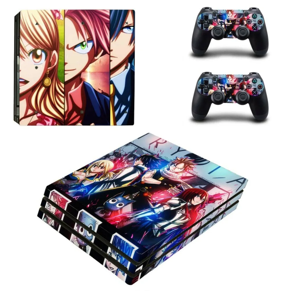 Fairy Tail PS4 Pro наклейка для кожи Play station 4 Pro Pegatinas PS 4 Pro наклейка s для игровой консоли и двух контроллеров