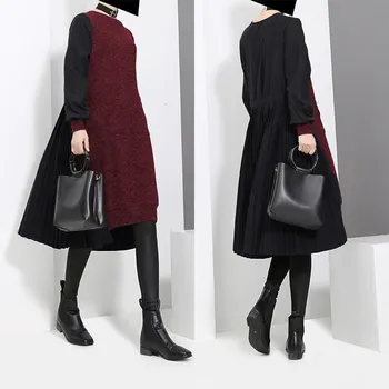 

2020 ZANZEA Women's Patchwork Sundress Elegant Casual Spring Dress Long Sleeve Hoodies Vestidos Female Robe Femme Plus Size 5XL