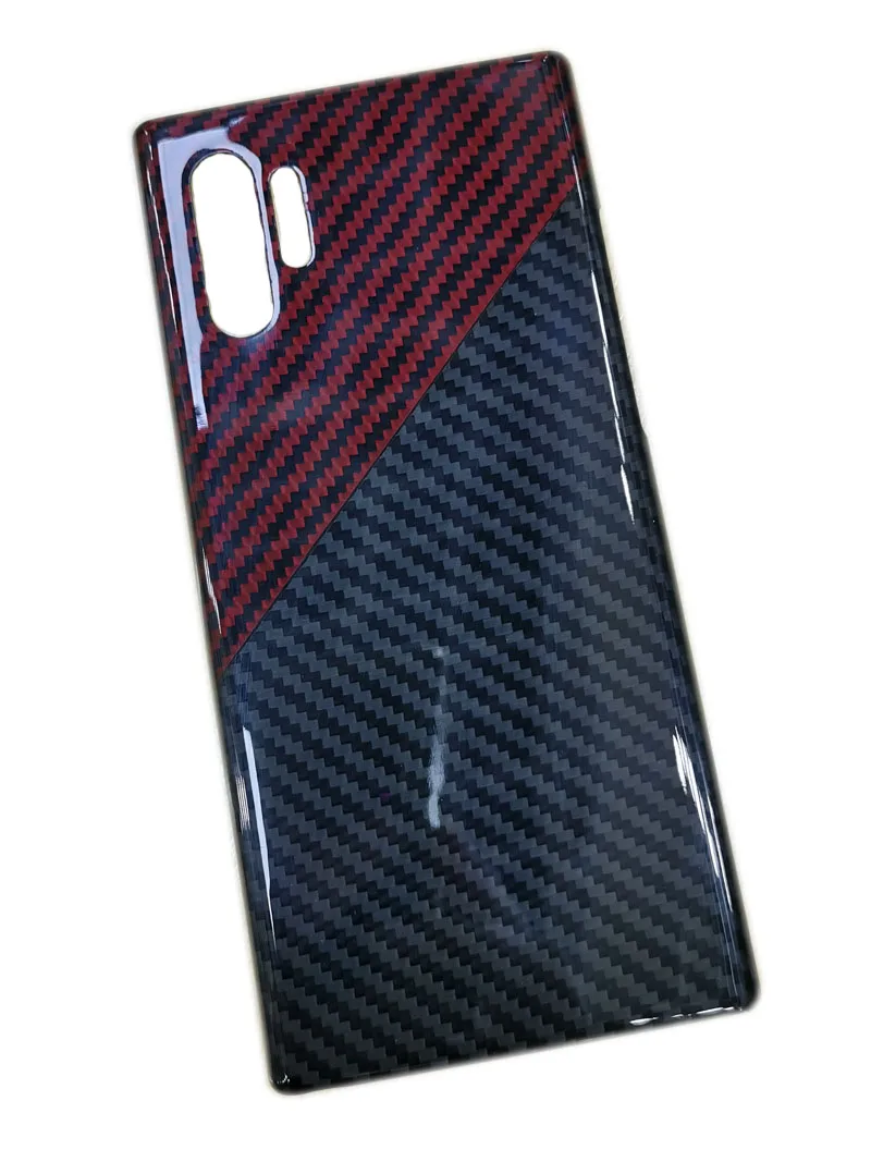 Bright black red Чехол для телефона samsung note10 Galaxy note10pro тонкий и светильник, полностью закрытый материал из углеродного волокна, защитный чехол - Цвет: Bright black red