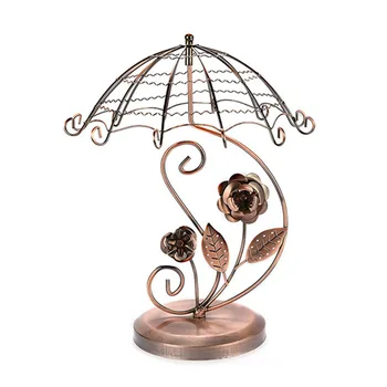 

Jewelry Display Stand Home Umbrella Shape Store Bracelet Holder Ornament Storage Necklace Earring Metal Removable Ring Pendant
