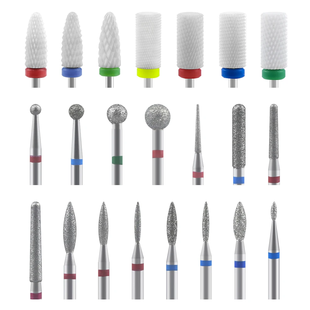 Juego de brocas de diamante para manicura, 10 Uds., accesorios para pedicura y limpieza de cutículas