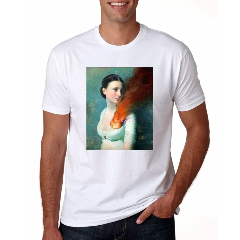 

Picture processing High Quality Customized men tshirt Print Your Own Design / LOGO / QR code/photo Casual t shirts