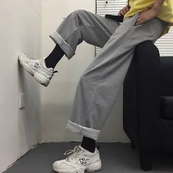 

Men's trousers 2020 spring new retro loose comfortable casual wide leg trousers youth personality fashion trend men's clothing