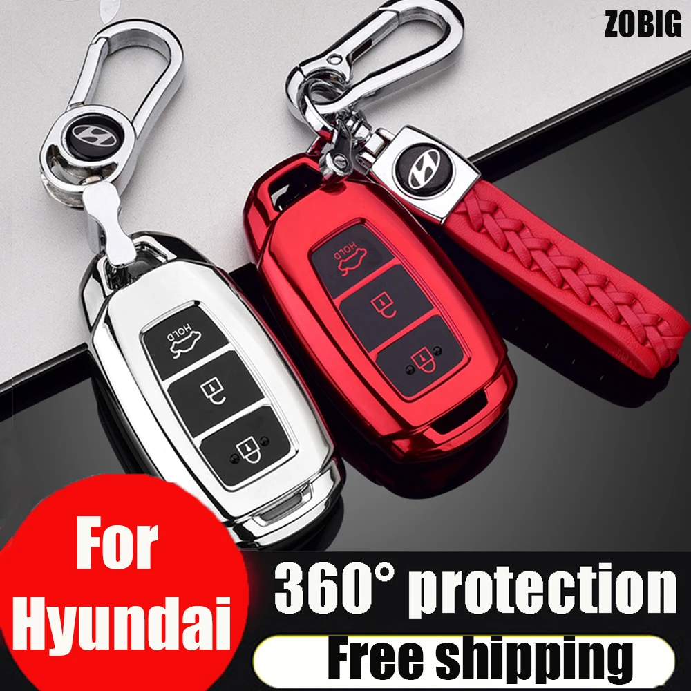 

ZOBIG for 2019 Hyundai Key Fob Cover Protector Keyless Jacket Remote Control Holder for Hyundai Kona Azera Grandeur IG