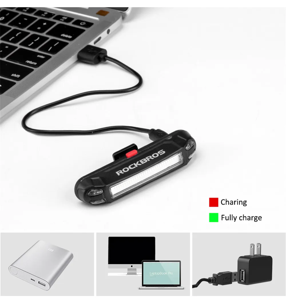ROCKBROS USB Перезаряжаемые велосипед задний светильник Водонепроницаемый седло MTB велосипед светильник светодиодный Подседельный штырь для горного велосипеда светильник для верховой езды Предупреждение хвост светильник