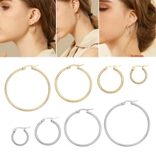 Простые круглые серьги из нержавеющей стали 316L золотого цвета, модные женские очаровательные серьги, кольцо для ушей, ювелирные изделия для леди, подарок, серьги doreilles