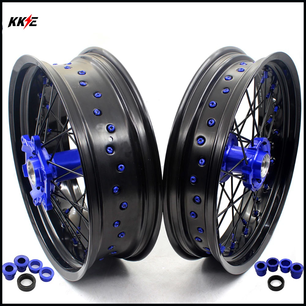3 5/5 0 комплект ободов Supermoto Wheels Supermotard для HUSQVARNA FE FC TE TC 125CC 450CC 2014 2019 синяя соска