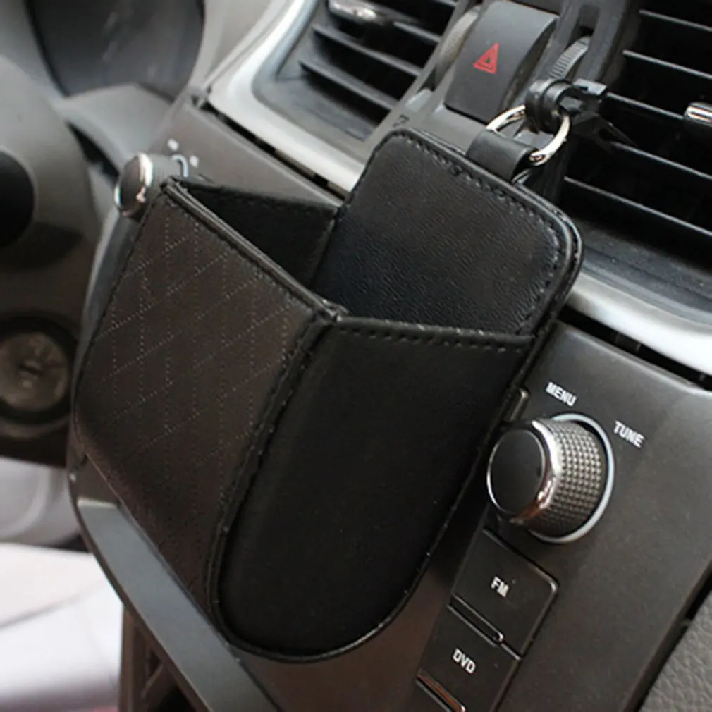 Car Plain Storage Bag Place in Air Conditioning Outlet Sundries Cell Phone Storage Pocket Car Organizer