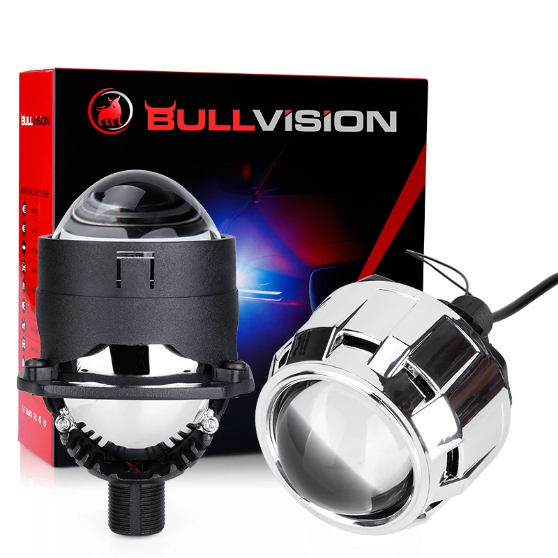 Bullvision H4 H7 светодиодный лампы фар автомобиля 2 5 ''bi объектив линзы H1 9005 9006