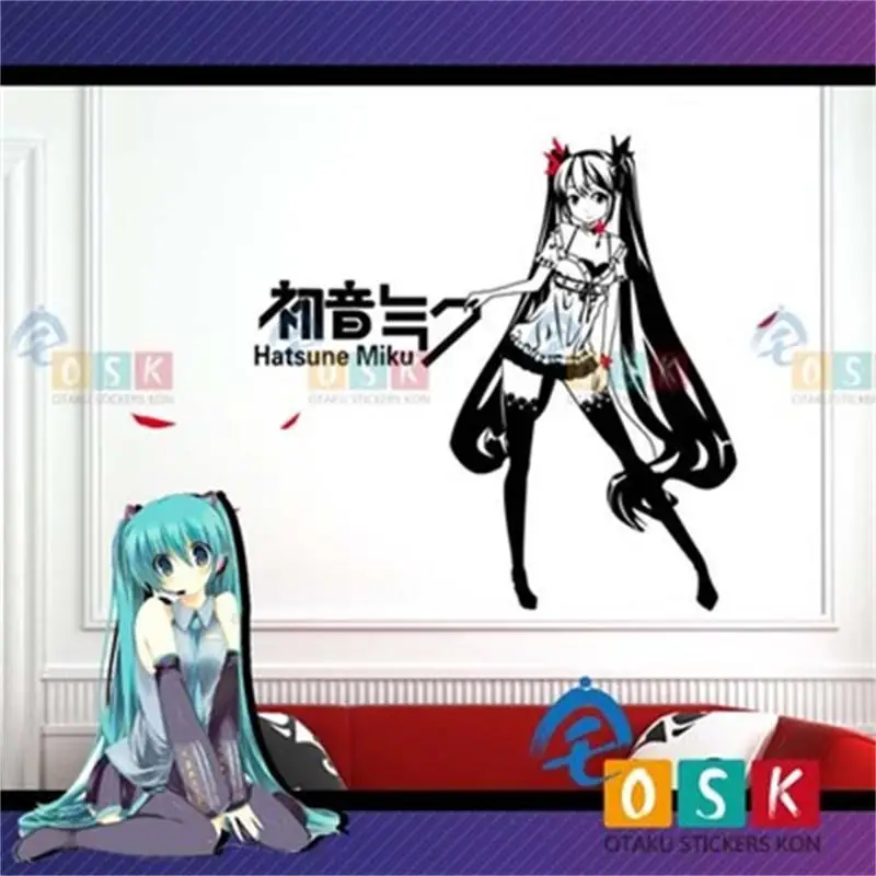 Hanyu Future Onion Wall Stickers Peripheral Car Logo Miku Pain Cartoon Single-piece Package LXS Mirage of Beauty Plastic | Дом и сад