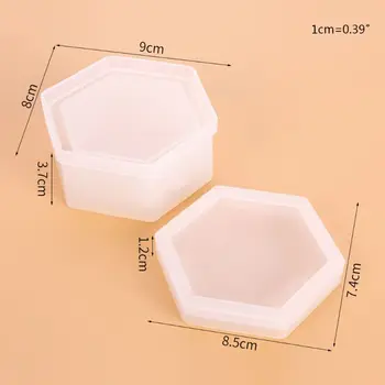 

Silicone Storage Box Hexagon Round Epoxy Resin Mold Jewelry Making DIY Handmade