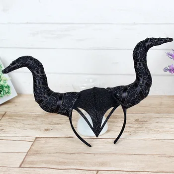 

Funny Devil Ears Halloween Hair Hoop Devil Horns Stage Performance Props Cosplay Horn Party Accessories Maleficent Headband