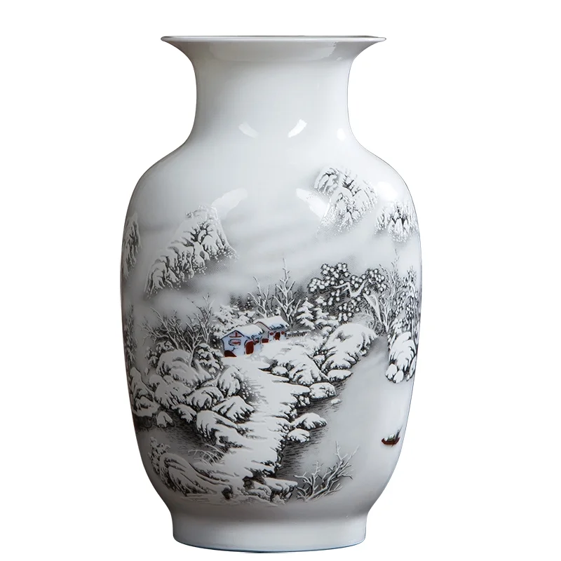 Прекрасная керамическая ваза Jingdezhen композиция для цветов украшение дома