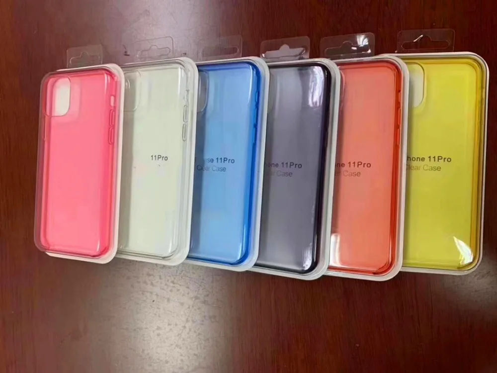 100 шт новейший высококачественный прозрачный чехол для iphone 11 7 8 plus IX Xs Xr Xs Max в розничной упаковке 6 цветов