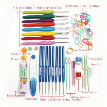 

High Quality 16 Sizes Useful Multicolor Crochet Hooks Needles Yarn Tool Case Set Stitches Knitting Weave Craft