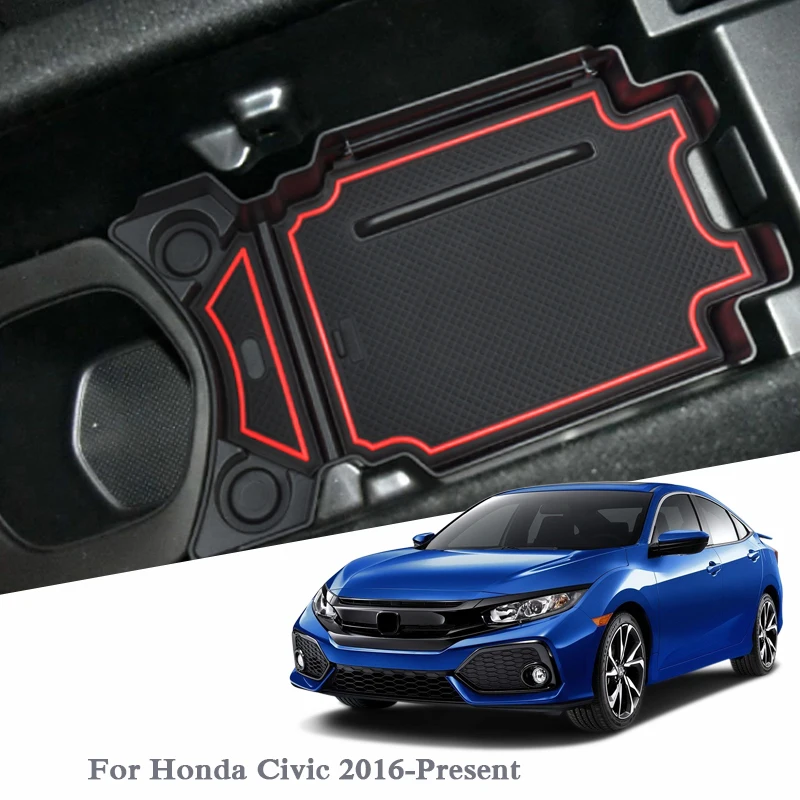 

Автомобильный Стайлинг ящик для хранения в подлокотнике автомобиля для Honda Civic 2016-Н. В., LHD, центральная консоль рамка держателя стакана воды, крышка коробки, аксессуары