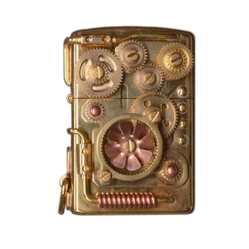 

TY handmade brass double-sided welding steampunk Gear linkage lighter