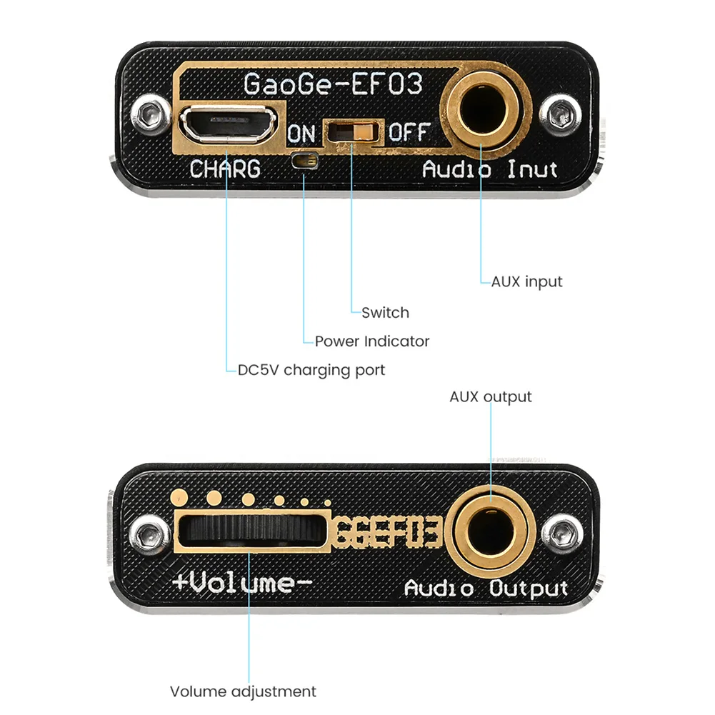 New Portable Mobile Phone Headphone 3 5mm Earphone HiFi Audio Decoder Music Player Amplifier Built in battery