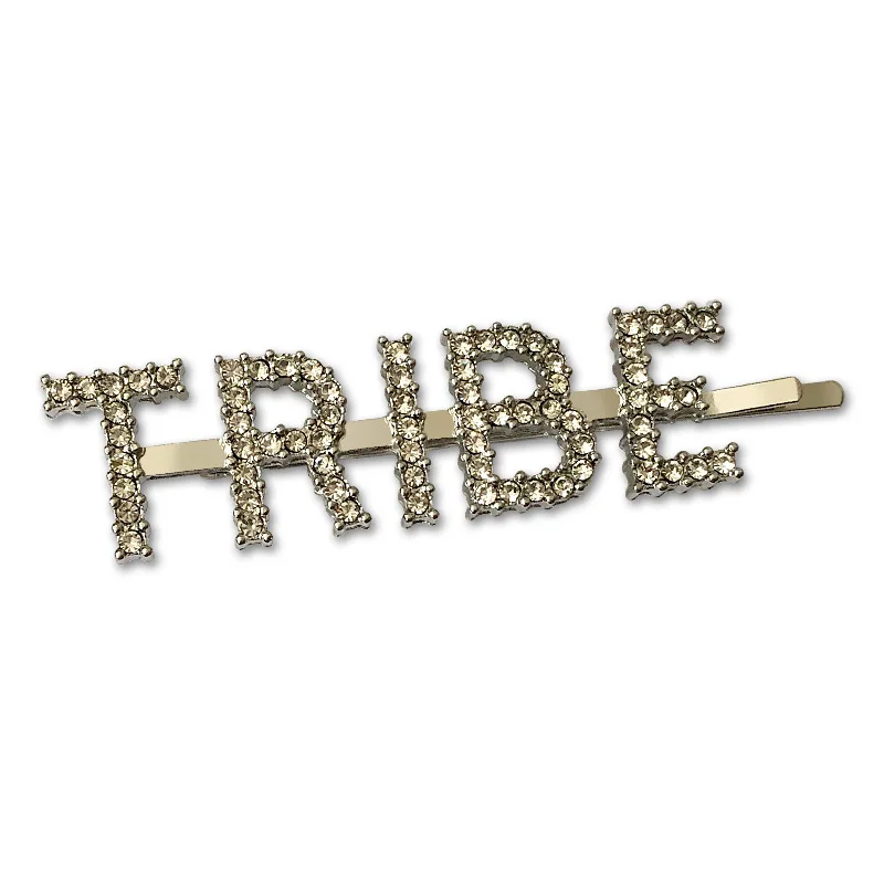 Silver-TRIBE 1 шт., женские буквы из кристаллов, заколки для волос, украшение для волос, аксессуары для укладки волос - Цвет: Silver-TRIBE