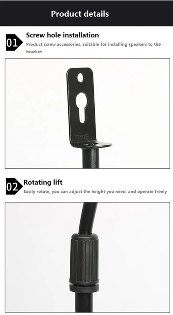 IBVIVIC Supporti Altoparlanti Regolabili - Coppia, Per Satellite Fino A 6 Kg, Nero - Foto 10