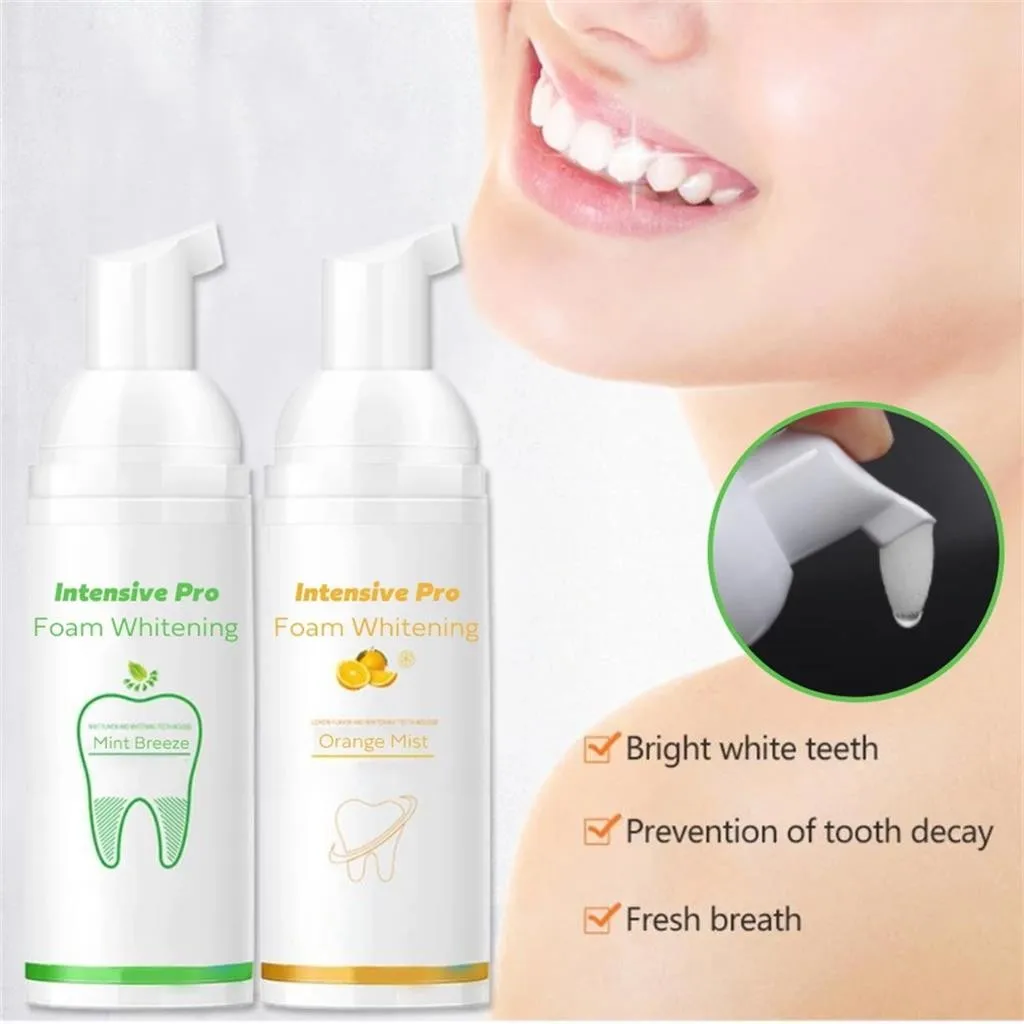 

2 IN1 System Toothpaste Pro Foam Whitening Orange Mint Taste Toothpaste Whitening Foam Liquid Oral Hygiene Toothpaste Natural
