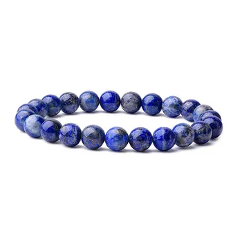 

8mm Natural Lapis Lazuli Beaded Bracelet Energy Stone Lolite Bracelets Men Women Yoga Meditation Jewelry Drop ship
