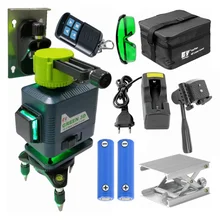 

KaiTian Laser Level 360 Self Leveling With Receiver Tilt Function Vertical&Horizontal Green 3D 12 Line Level Nivel Laser Battery