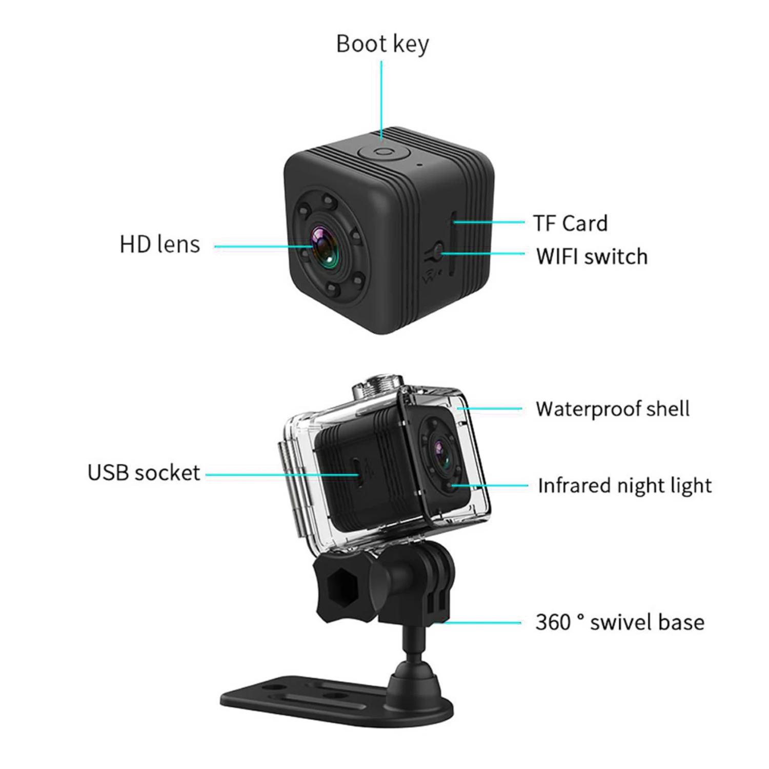 SQ29 мониторинг для детской безопасности 480P WiFi ip камера няни ночное видение