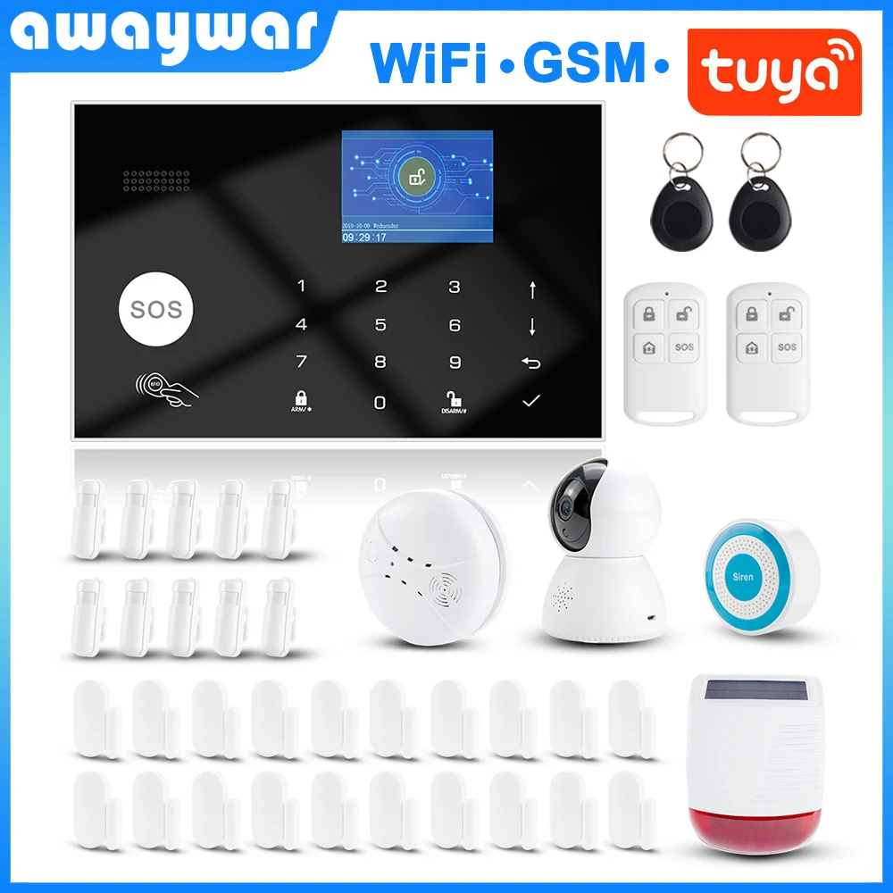 Awaywar Tuya 433 МГц беспроводной Wi Fi GSM RFID система охранной сигнализации комплект