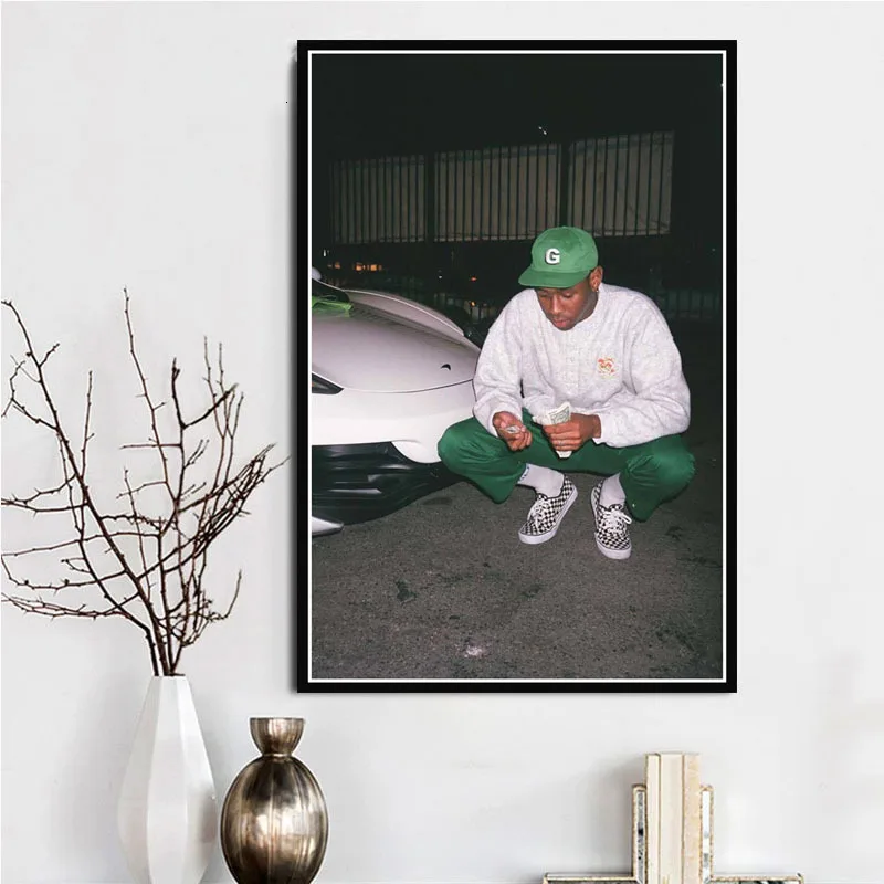 Холст Плакаты с живописью и принтом в стиле «хип-хоп» реперская музыка Tyler The Creator Wall Art абстрактные картины декорации Декор для дома образы - Цвет: Green