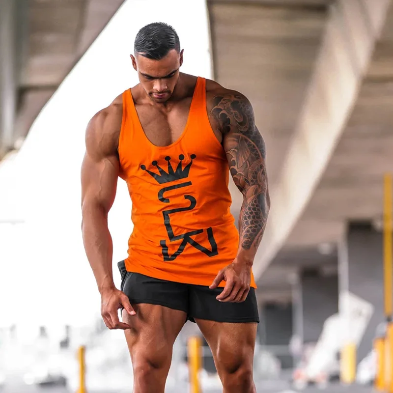 new fashion cotton sleeveless shirt vest men's fitness vest jogger bodybuilding brand vest fitness men's sports shirt