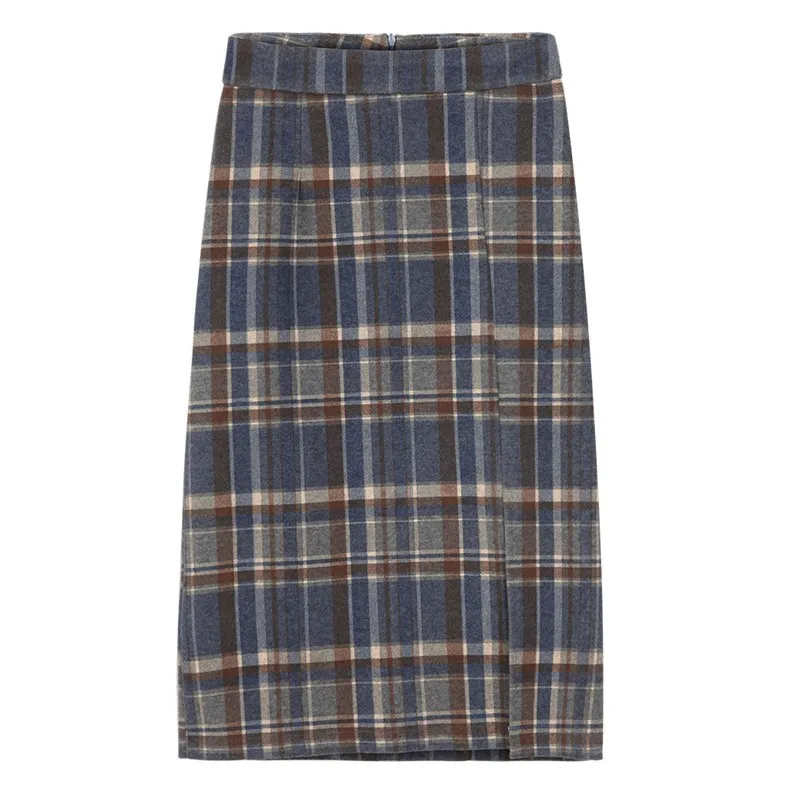 Новинка, женские зимние юбки, плотные Sirts, Женская клетчатая юбка#9253