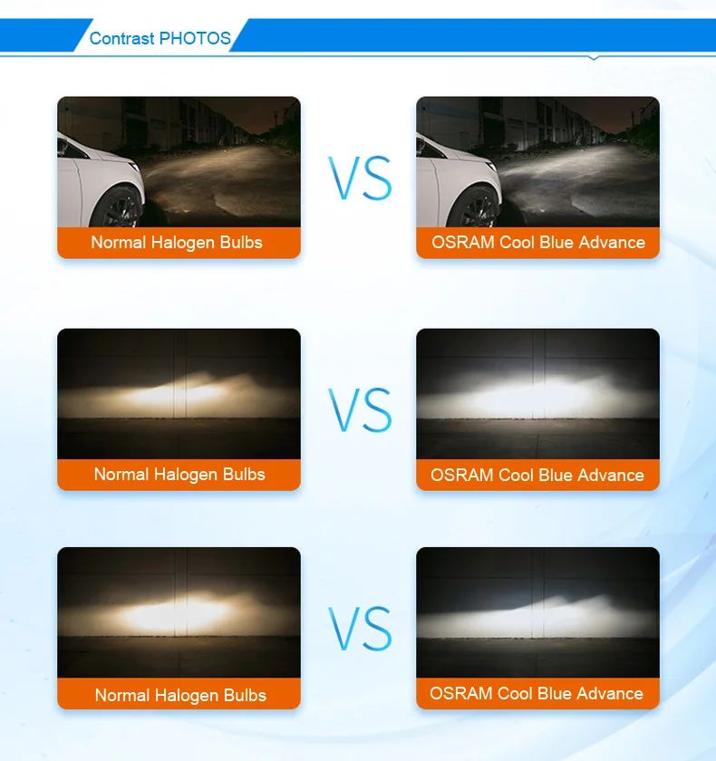 Dingy Literacy Props OSRAM Cool Blue Advance H7 Halogen Cool Blue White Xenon Look Auto  Headlight Car Light Bulbs 12V 55W 5000K 62210CBA (2PCS)|Car Headlight  Bulbs(Halogen)| - AliExpress