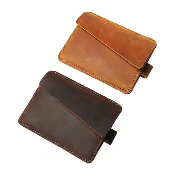 

THINKTHENDO Portable Genuine Leather Coin Card Case Change Pouch Mini Purse Wallet Key Bag H8WD