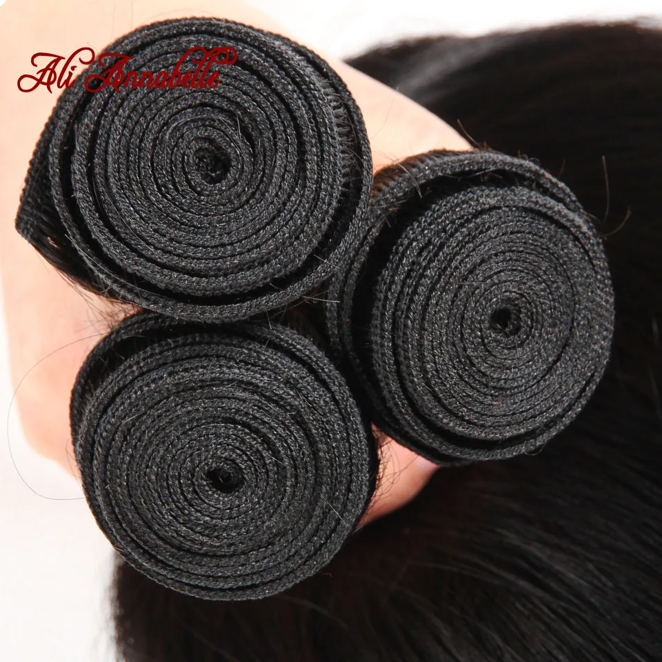 ALI ANNABELLE Body Wave Hair Bundles Peruvian Hair Weave 3 Bundles Natural Color Human Weave 10-28 Inch
