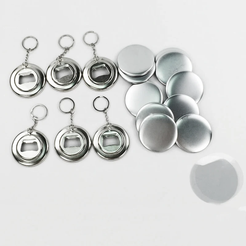 

2021 New Bottle Opener Key Ring Mirror Blank Badge Button Pins Blank Parts Maker 50pcs 44/58mm