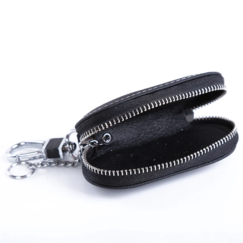 Men Key Holder Housekeeper Leather Car Key Wallets Keys Organizer Women Keychain Covers Zipper Case Bag Unisex Pouch Purse,key case,key holder,key organizer,key purse