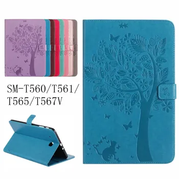 

Case for Samsung Galaxy Tab E 9.6" T560 SM-T560 T561 T565 T567 Smart Cover Fashion Lucky Tree Stand PU leather Tablet Case