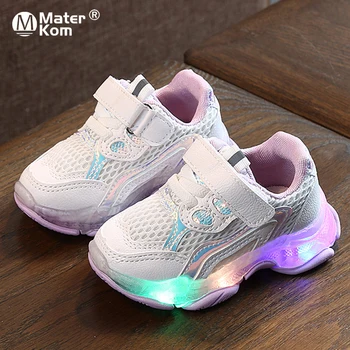 

Size 21-30 Baby Toddler Shoes Boys Anti-slippery Glowing Sneakers Girls Led Light Up Sneakers Children Luminous Casual Shoes