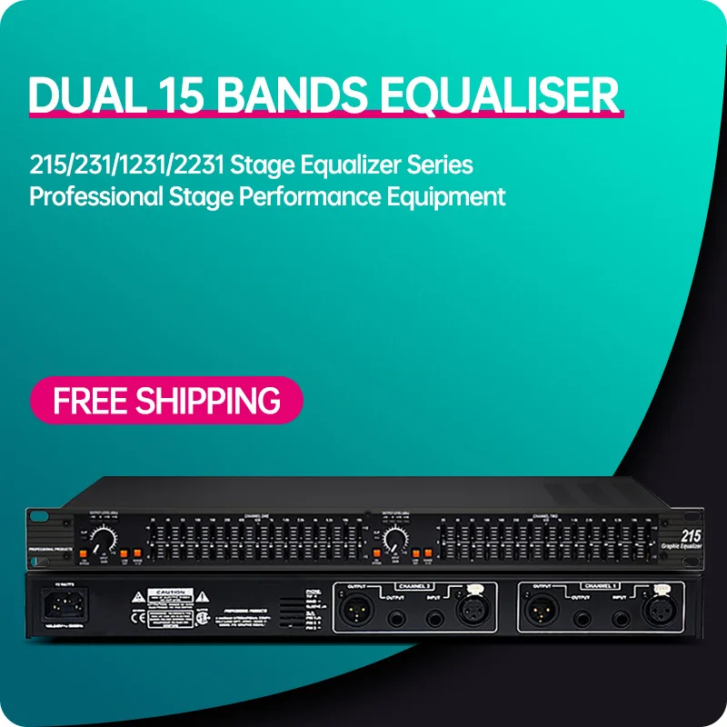 US $212.24 215 Professional Equalizer Provides Stage Analog Dual Channel 31Band Stereo 231 EQ Audio Signal Processor Stage Karaoke
