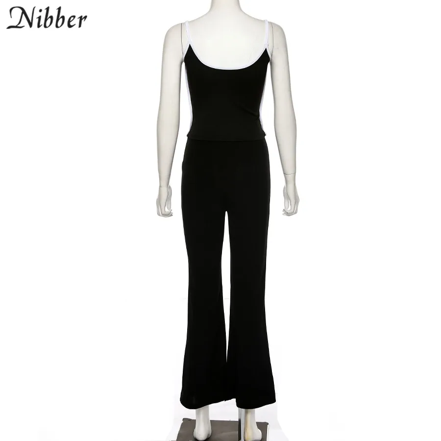 Nibber autumn Elegant pure camisole women pants 2two pieces sets hot office lady street casual tank tops pants suits mujer