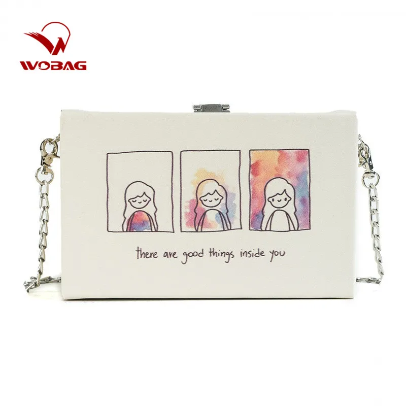 

WOBAG Fashion Mini Flap Bag Casual Temperament Chain Crossbody Bag Personality Leather Women Box Shoulder Bag Drop Shipping