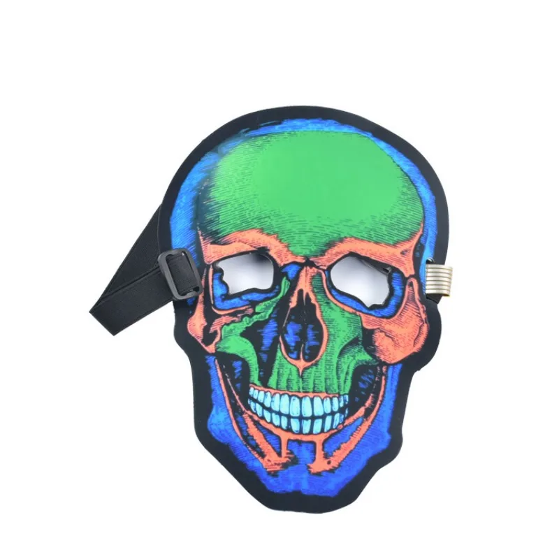 Sound Activated LED Light Up Mask,Halloween DJ Music LED Party Mask