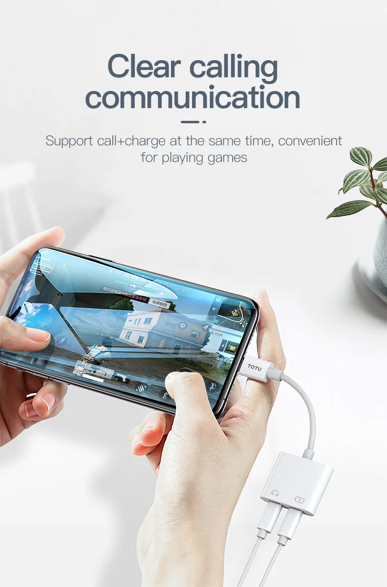 TOTU 3 in 1 Lightning Charger Adapter Cable Lightning to Lightning Interface+3.5mm/Dual Lighting Interfaces For iPhone IOS