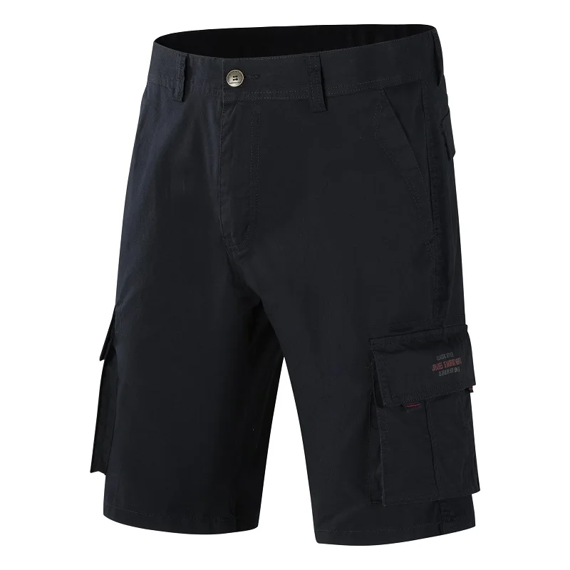 Мужские уличные шорты Карго, повседневные мужские шорты большого размера, мужские хлопковые однотонные шорты
