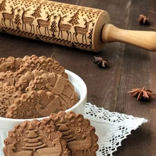 Рождество тиснение Скалка печать тиснением лапши печенье, фондан, пирог тесто гравировкой ролик кухонные приборы