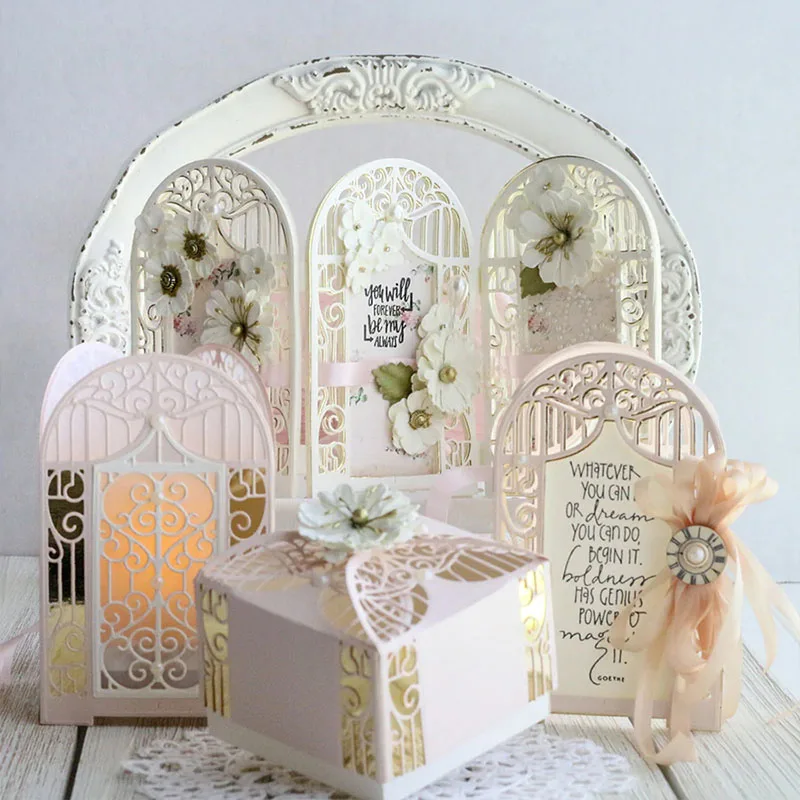 European Arched Door With Flowers Metal Cutting dies new Craft Dies for Embossing Paper Card making Scrapbooking Decoration