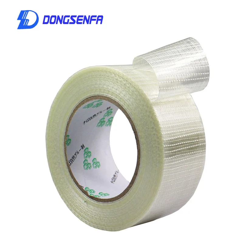 

25M/Roll Strong Transparent Glass Fiber Grid Tape Strapping Packaging Mold Home Appliance Bundled Fixed Adhesive Tape