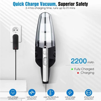 

Handheld Cordless Vacuum Cleaner 3200Pa Strong Suction 29000-31000RPM 120AW Suction Power