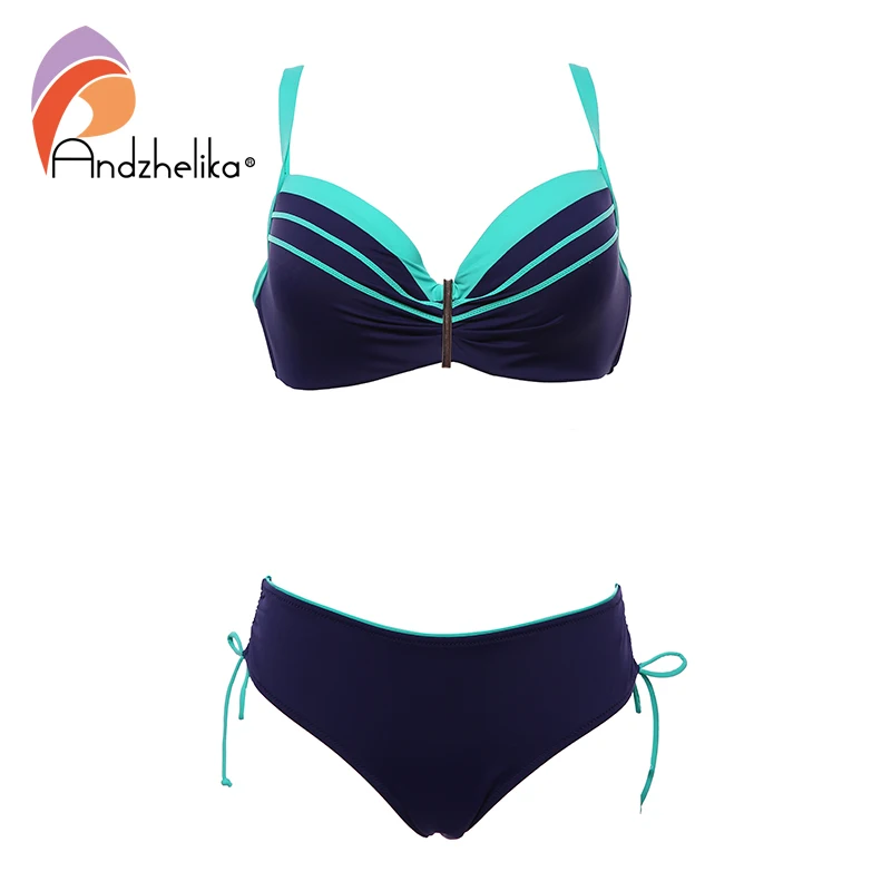 Andzhelika Sexy Bikinis Women Large Cup Two Pieces Swimsuits Push Up Bikini Set 2020 Beach Plus Size Swimwear Bathing Suit|Купальники | | АлиЭкспресс